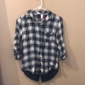 Black and white flannel with lace